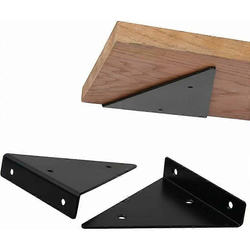 Wall Shelf Invisible Fixing 10cm 2 Pieces Triangle Bracket Shelf Invisible Bracket Shelf Invisible Metal Shelf Bracket Black Floating Metal Triangle S