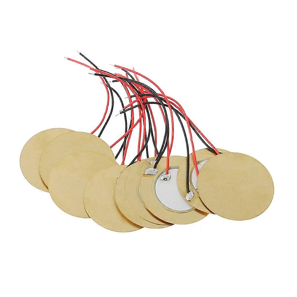 10pcs 12mm Copper Piezo Buzzer Sensor Welding Wire for DIY Speaker Project