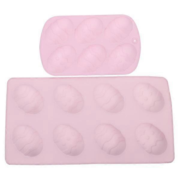 2 Pcs Creative Easter Egg Shape Silicone Diy Molds Cake Molds For Baking