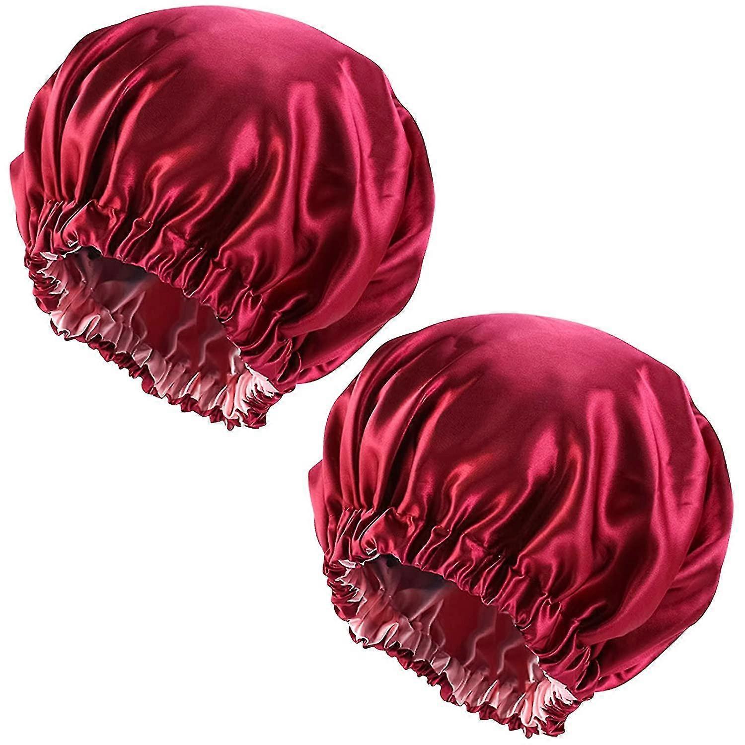 2 Pieces Satin Sleeping Cap,double Layer Sleeping Cap Girls,adjustable