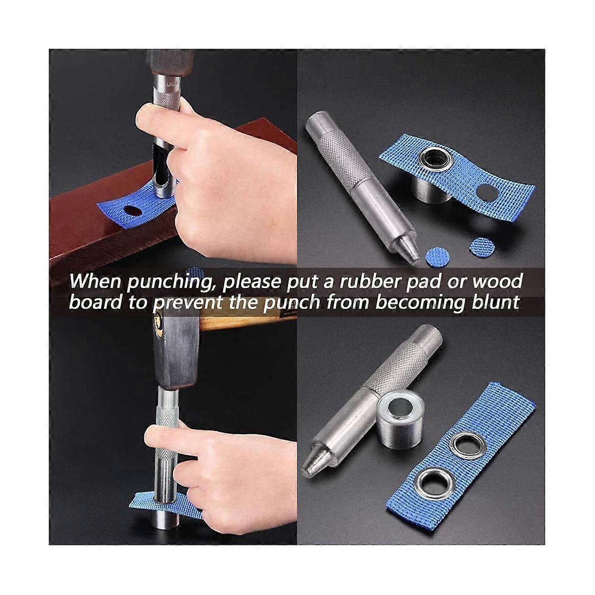 12mm Grommet Tool Kit, 100 Sets Grommets Eyelets Punch Kit, Tarpaulin Repair Kit, for Fabric Curtai