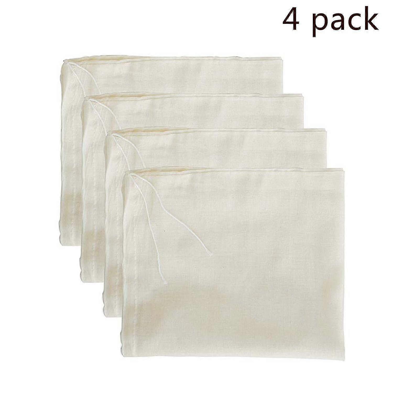 4 Pack Bawełniane torby muślinowe Torby siatkowe wielokrotnego użytku ze sznurkiem