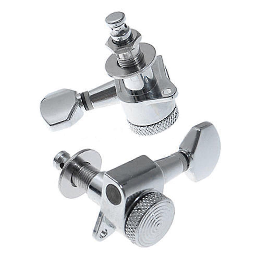 3 Left 3 Right Guitar String Inline Tuning Pegs Locking Tuners Keys Machine Heads Chrom Ferrule Threaded Bushing Screw