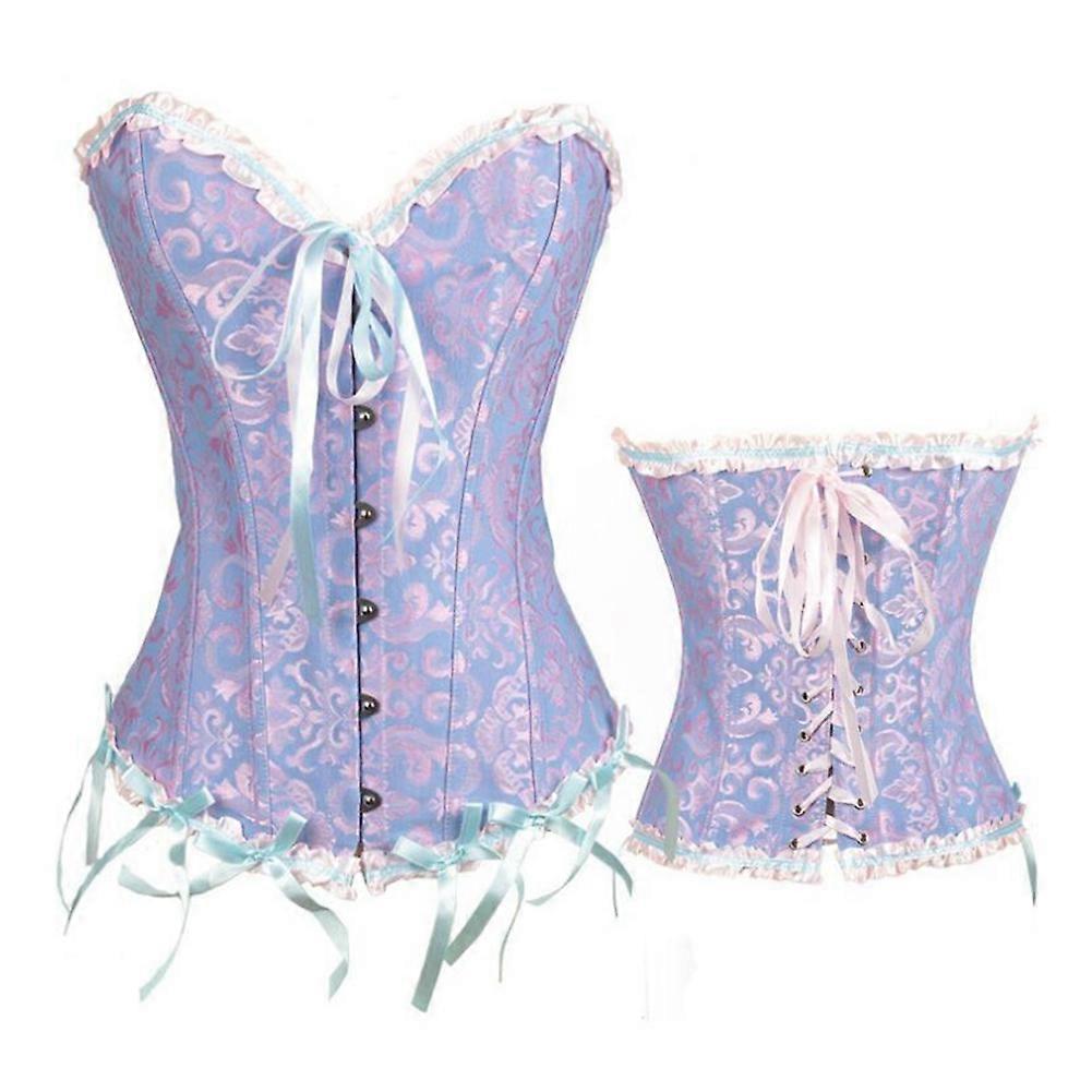 Gothic Retro Vintage Tapestry Steampunk Corset with Chain