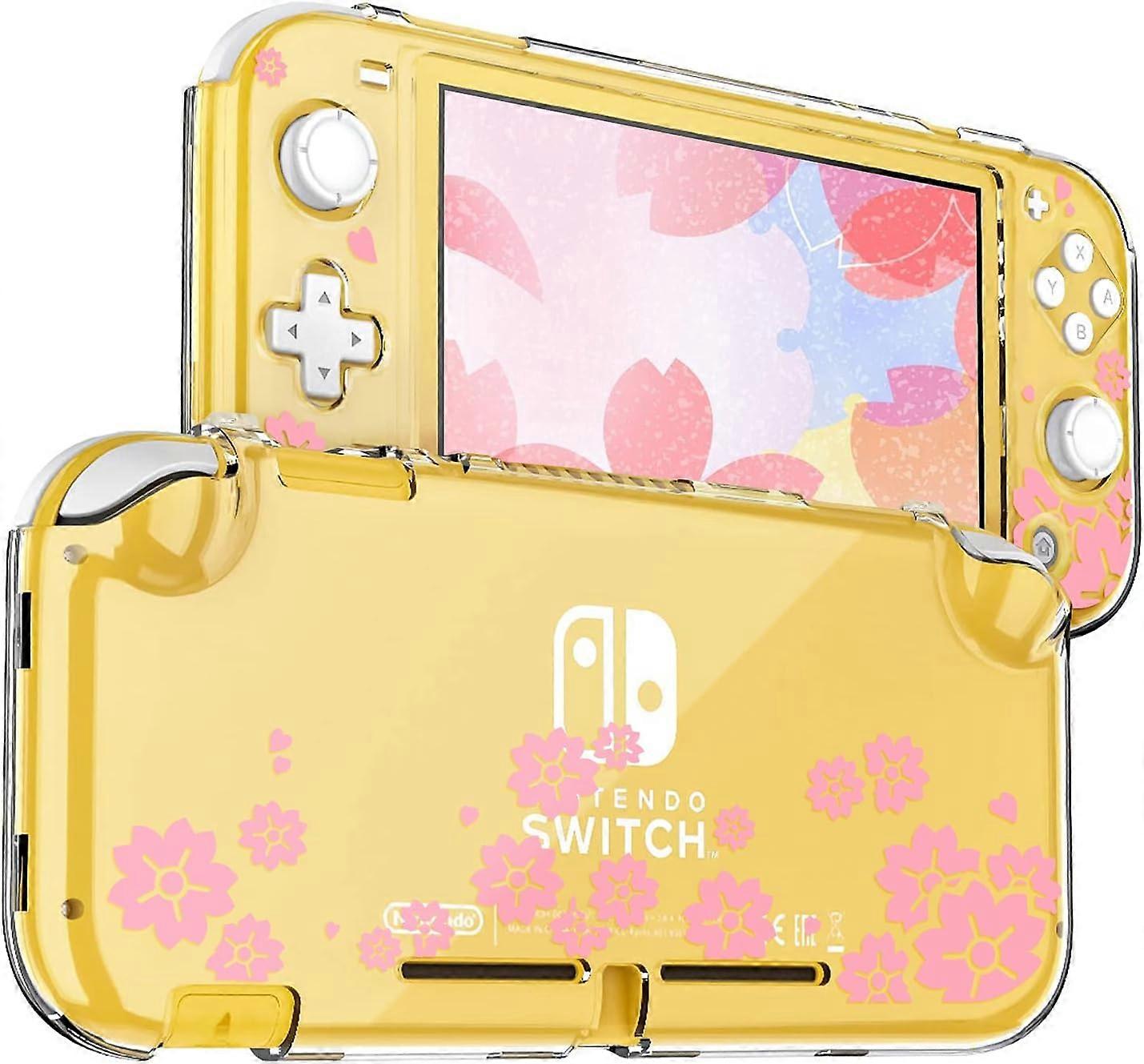 Case Compatible with Switch Lite, Transparent Hard PC Protective Case Anti-Scratch, Shockproof Shell Accessories for Switch Lite - Sakura