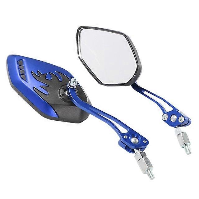 QX Black Universal 8 / 10mm Motorcycle Mirrors Motorbike Rear View/Side Pair Moped B36B