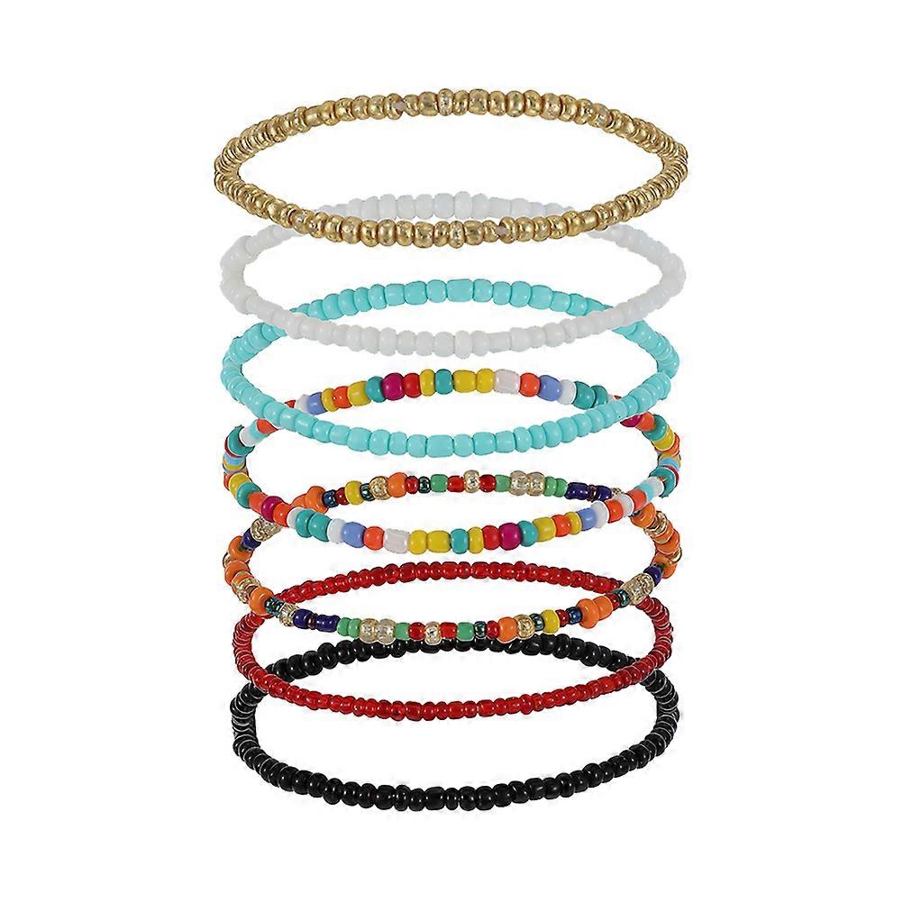 7Pcs Wrist Chains Single Layer Bracelets Hand Pendants Simple Wrist Decorations (Random Style)
