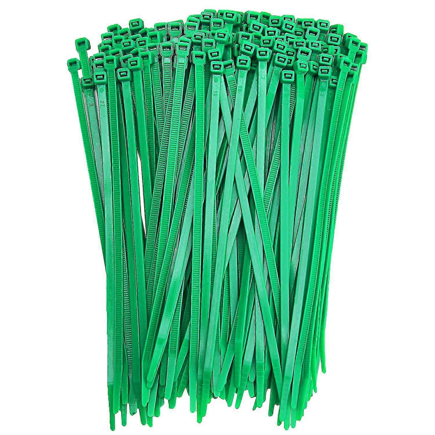 100 Pcs Green Heavy Self-locking Nylon Zip Cable Ties, 6 Inch
