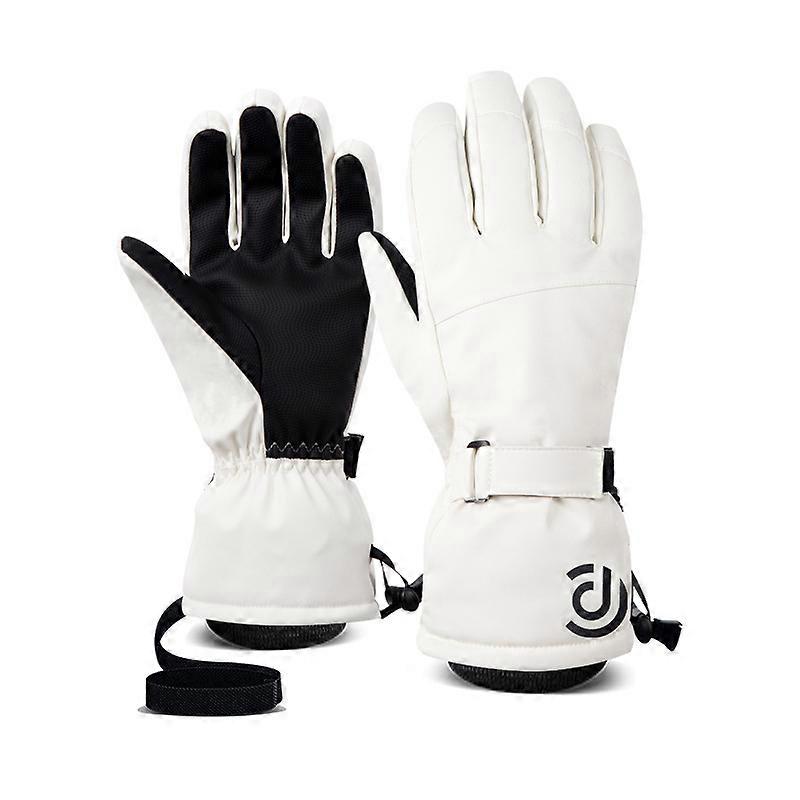 Motorcycle Gloves Winter Warm Touch Screen Waterproof Windproof Protective Clothing (M,white)