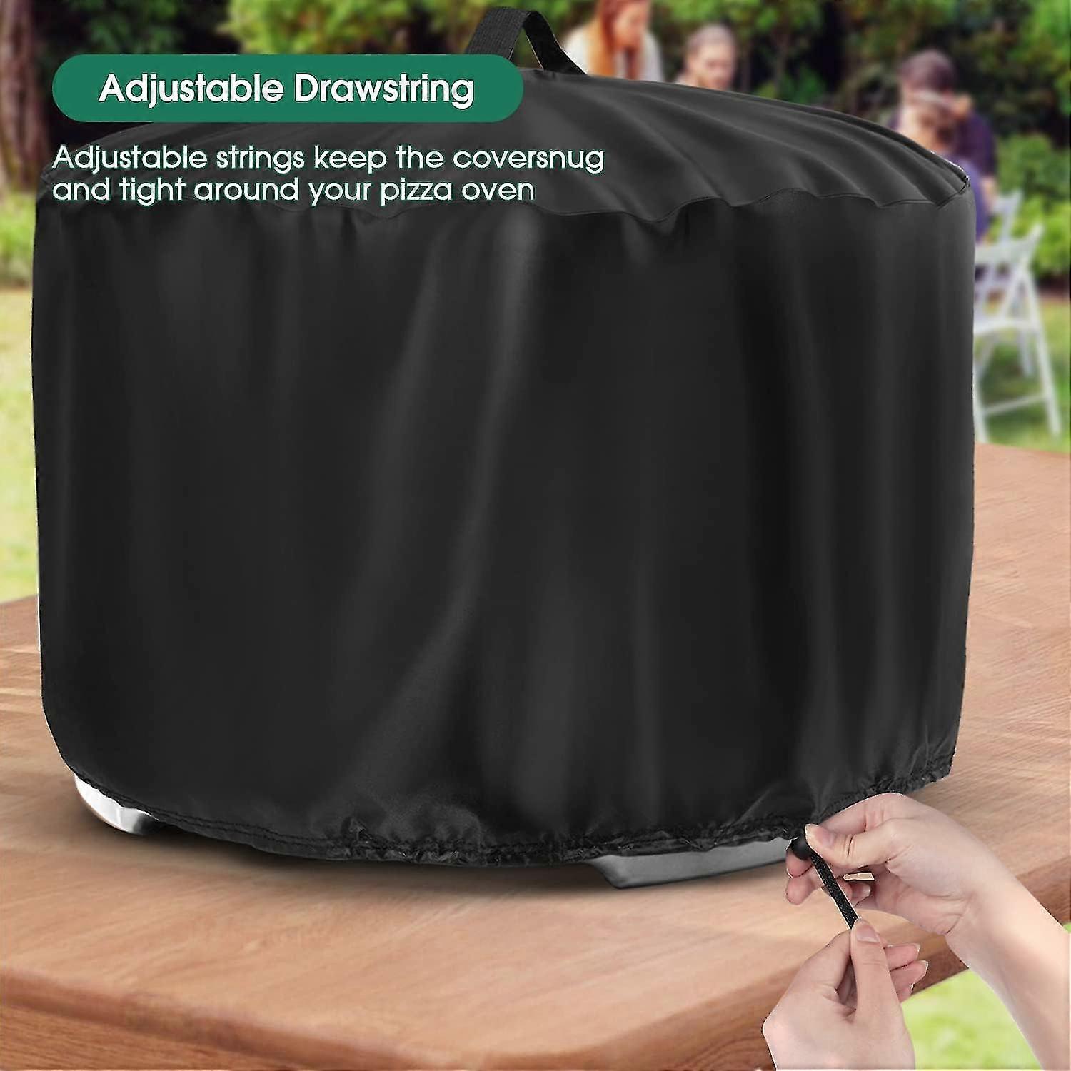 غطاء لموقد فرن البيتزا ، غطاء مقاوم للماء لموقد Pi فرن البيتزا في الهواء الطلق ، ملحقات فرن البيتزا حرق الخشب ، أسود - MXBC