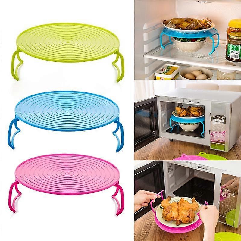 Kitchen Rack Steaming Dish Steaming Rack Multi-use Plastic Microwave Oven Steaming Vegetable Rack Green