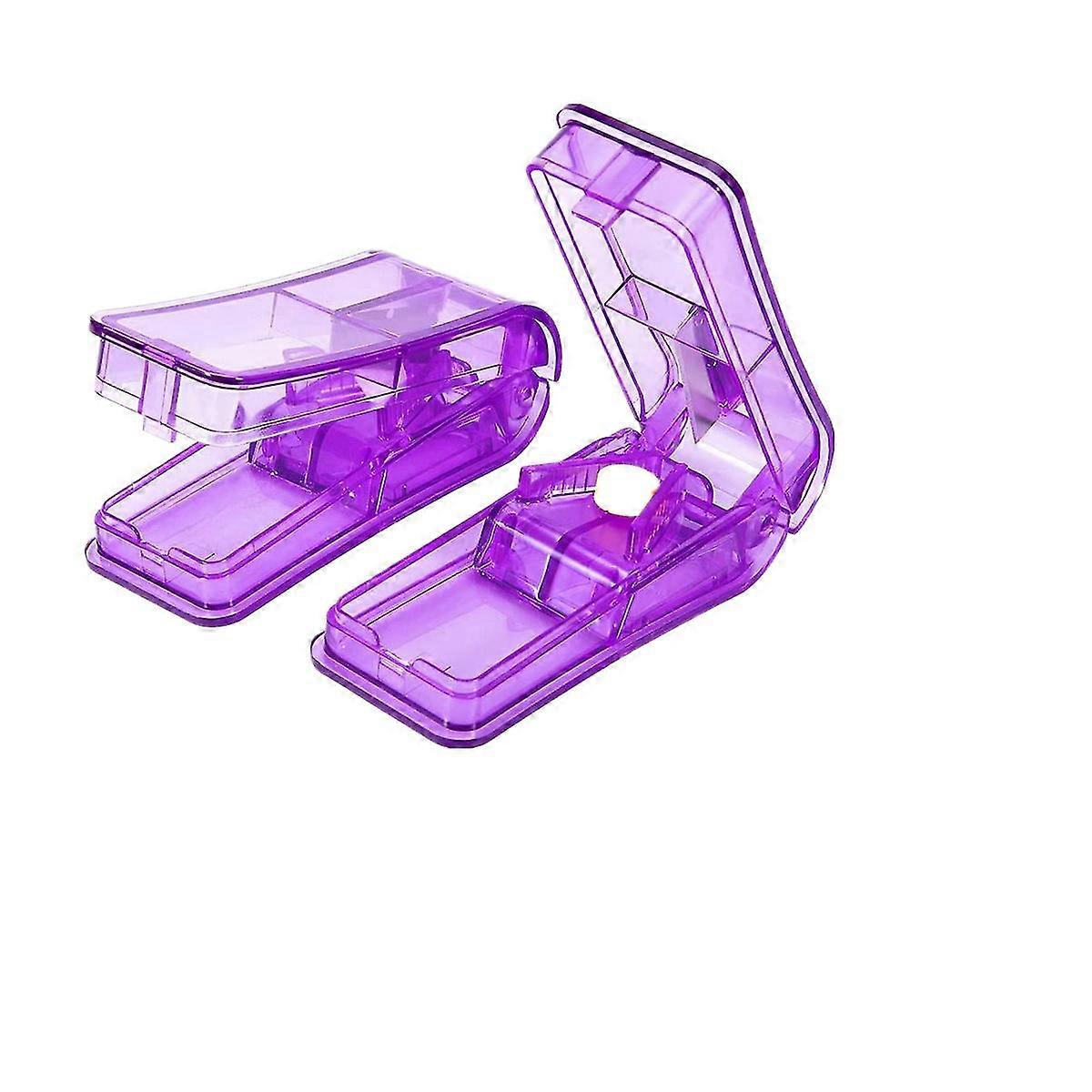 Pill Splitter Travel Pill Case With Blade And Storage Compartment Pill Storage Container for Vitamin
