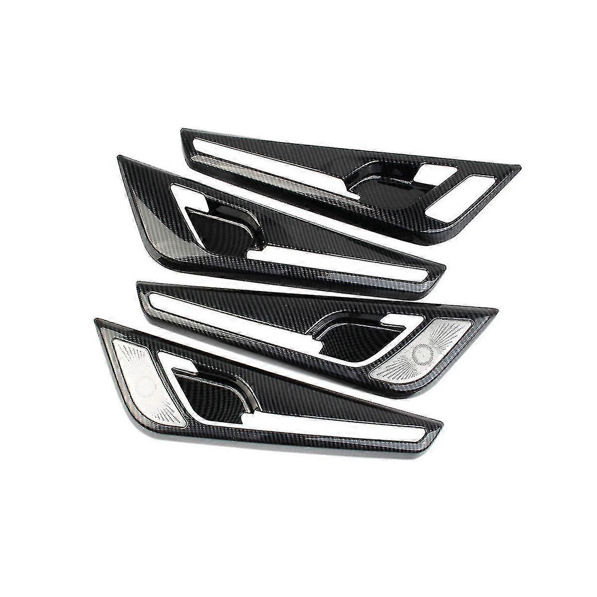 4pcs Carbon Fiber Interior Mouldings Inner Door Handle Bowl Panel Cover For Ev6 2021 2022 Lhd