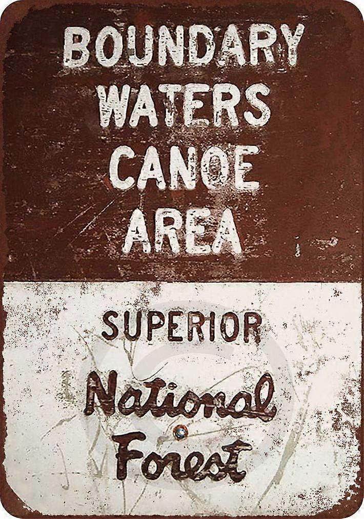 Águas de Limite Área de Canoa Reprodução Sinal de Metal 12x16 Polegadas