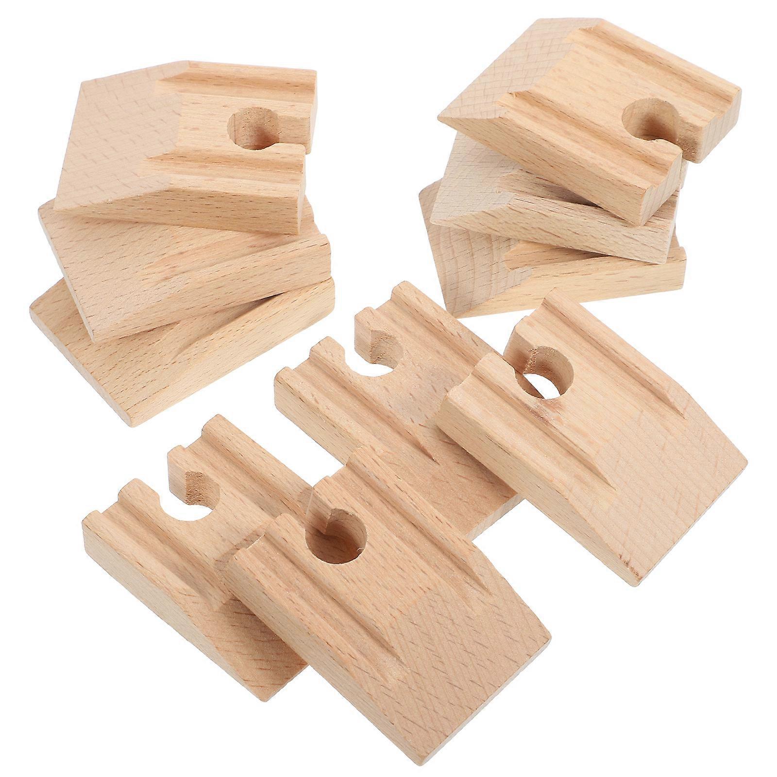 10pcs Wood Concave Train Track Replacement Expansion Train Railway Tracks