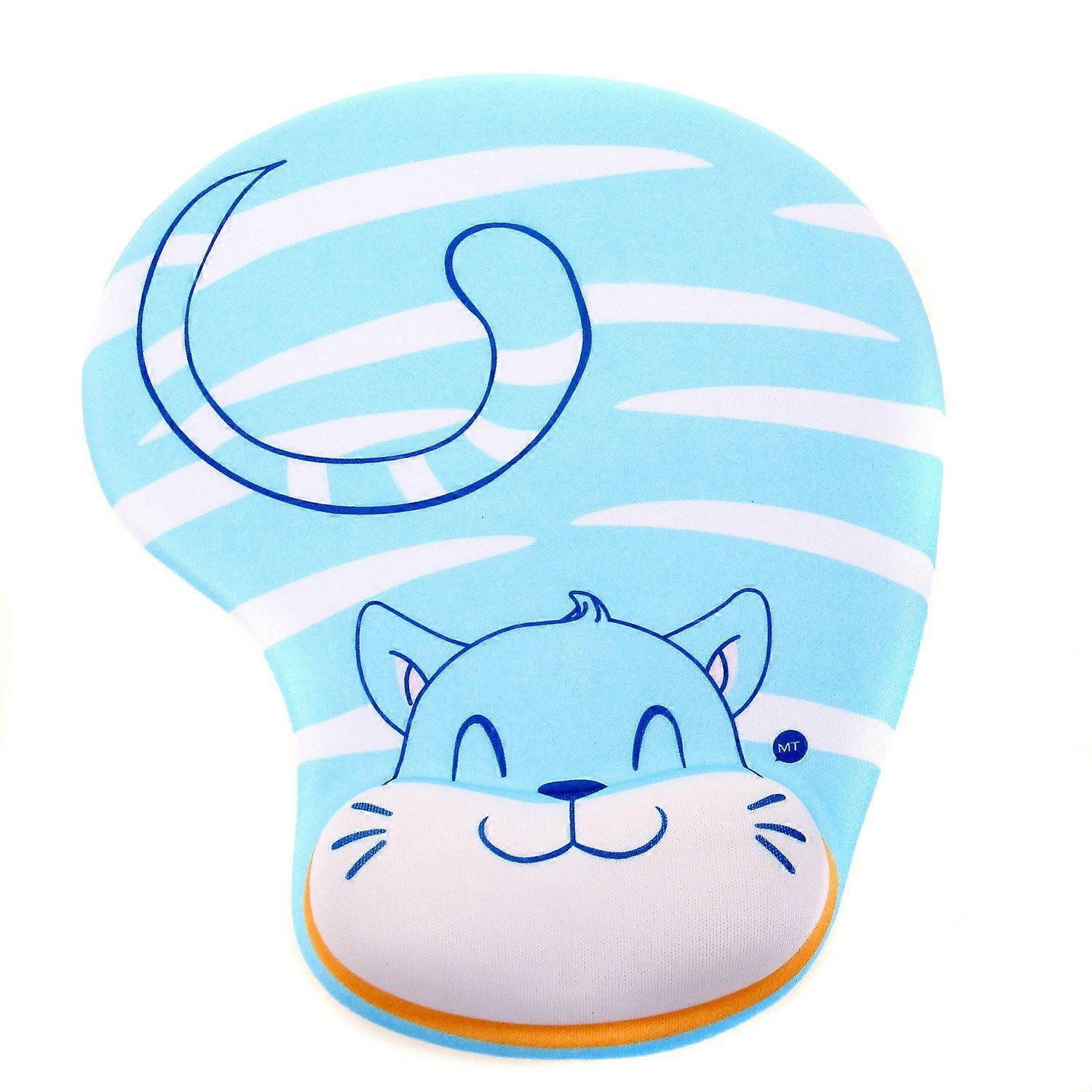 Salgsfremmende salg Håndleddsstøtte Musematte Ergonomisk, Gel Fylt Håndleddspute -blå katt