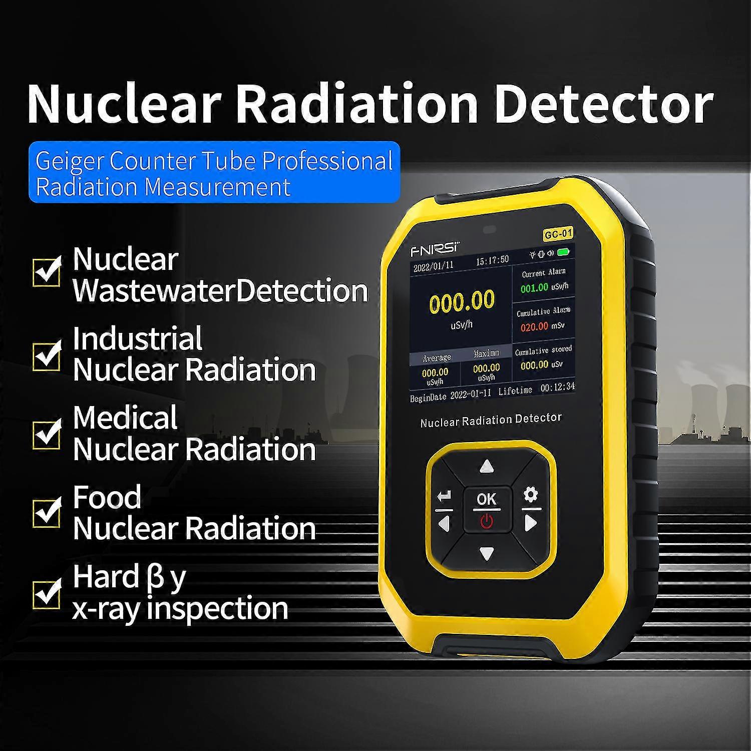 Gc01 Geiger Counter Nuclear Radiation Detector Personal Dosimeterradioactivity Testermarble