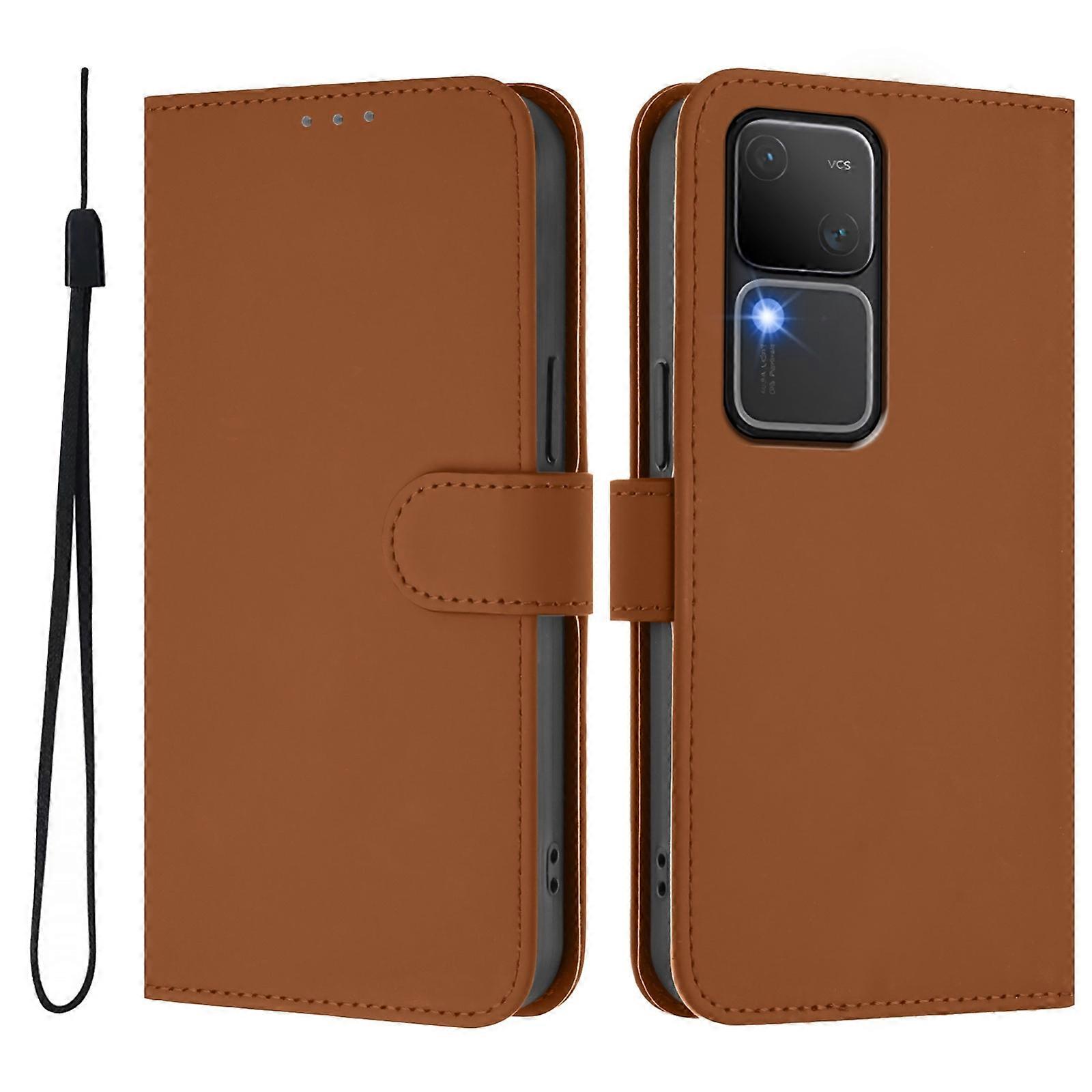 Solid Color PU Case For vivo V30 5G Global / V30 Pro Global