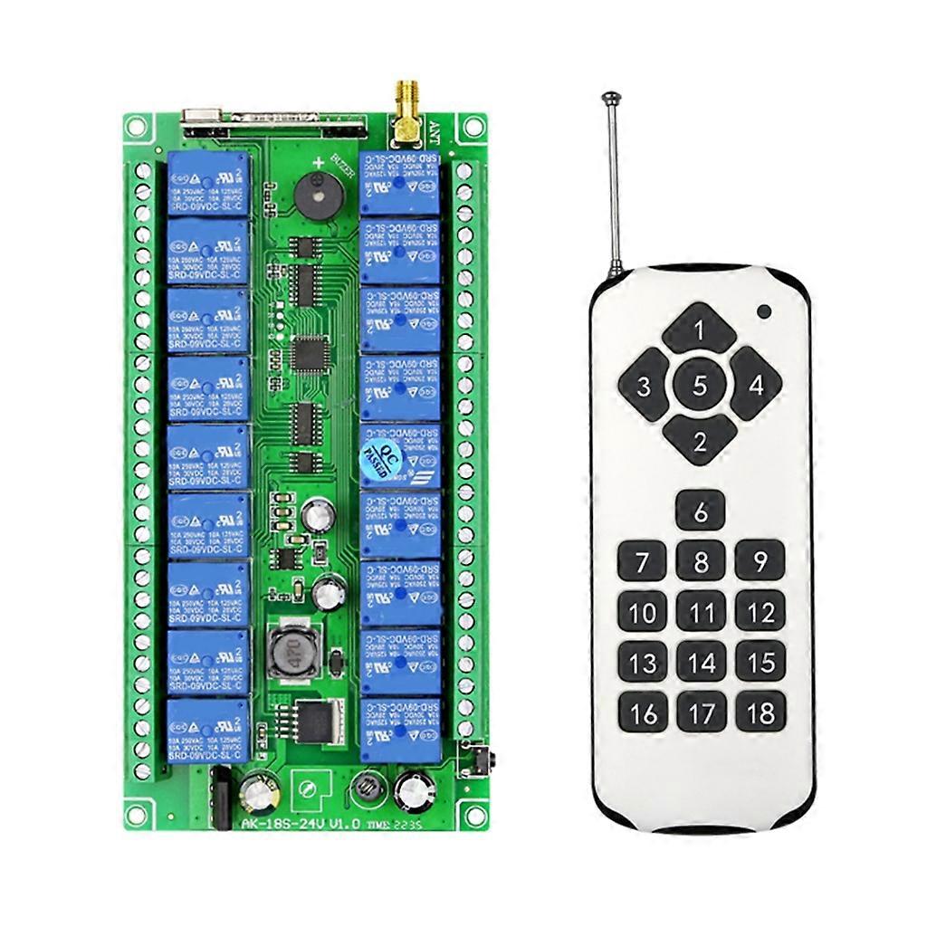 315Mhz/RF433Mhz Wireless Remote Control Switch DC 12V-36V Relay 18CH Receiver