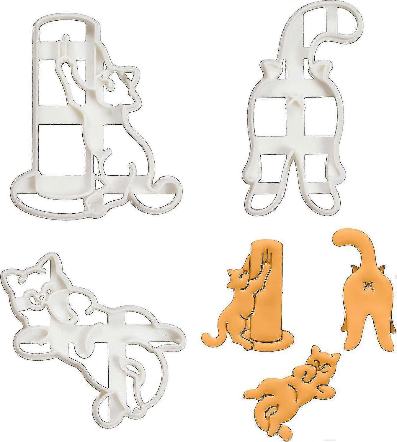 3stk Kitty Butt Cookie Cutter, Cat Butt Cookie Cutter, 3D Kitty Butt Cookie Cutters Cat Cookie Cutter Kitty Cookie Cutters
