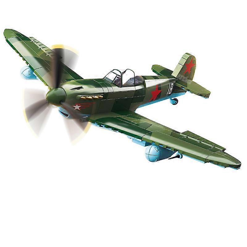 Military Classic Model Soviet Yak-1b Fighter Jet Collect Ornaments Building Blocks Bricks Christmas Toys