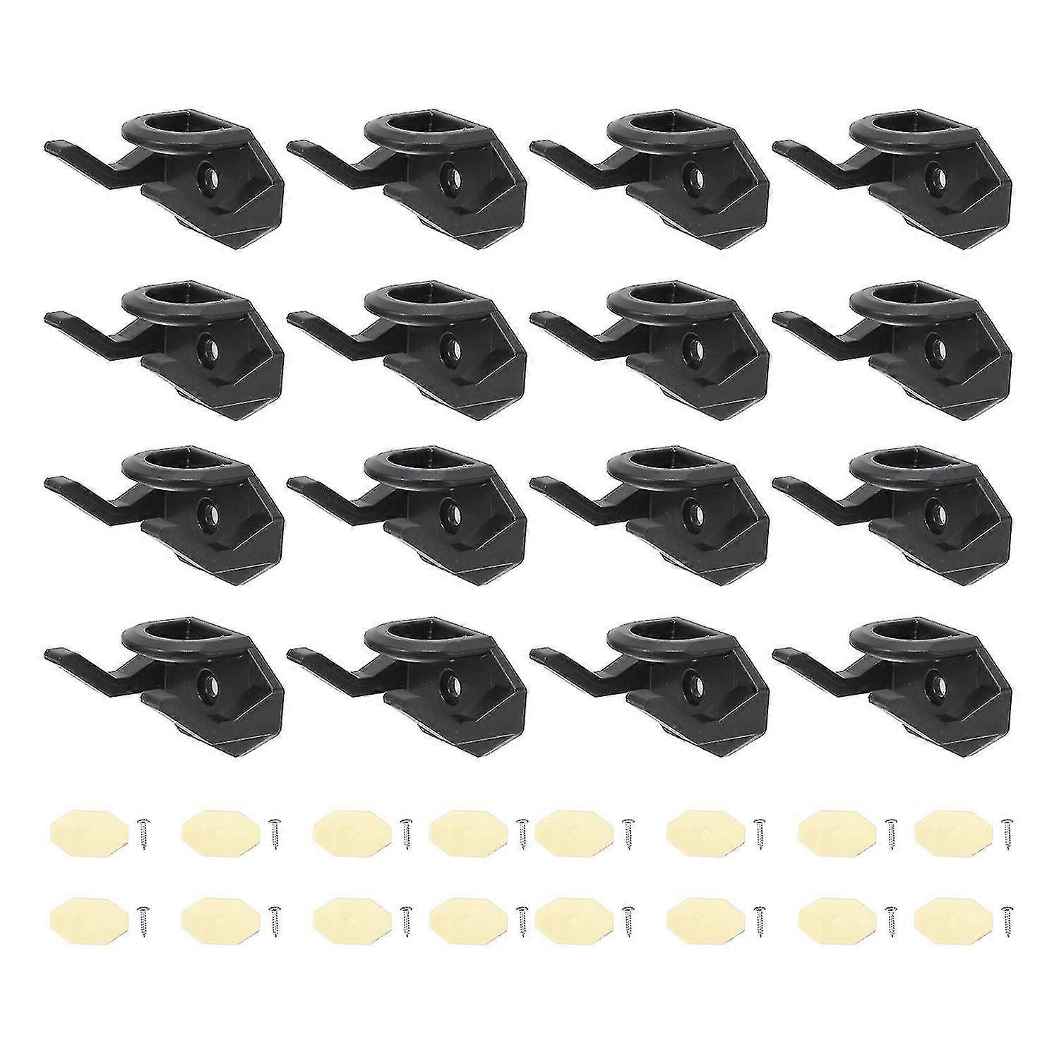 16PCS Universal Hat Rack Display Hooks for Wall Home - Black Adhesive
