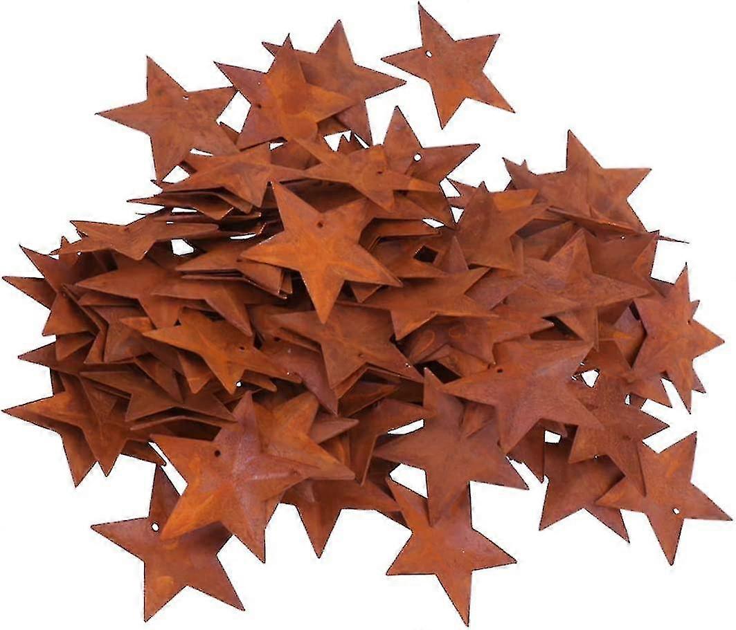 150pcs Rusty Metal Star Primitive For Decor