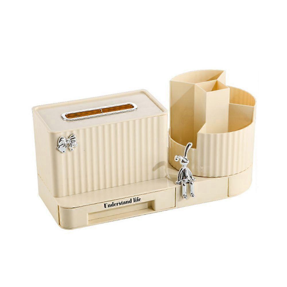 Makeup Storage Box Organizer with Rotating Base Large Capacity Multiple Compartments Makeup Brush Holder Office Kitchen Organizer