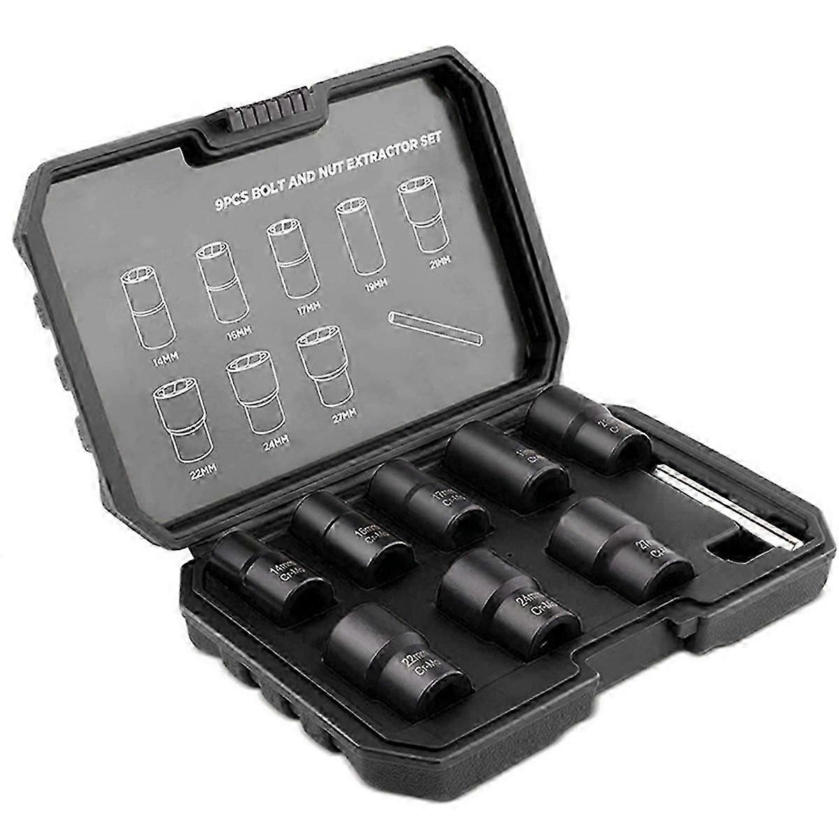 9pcs Set Nut Extractor Damaged Incomplete Screw Nut Extractor Broken Wire Extractor