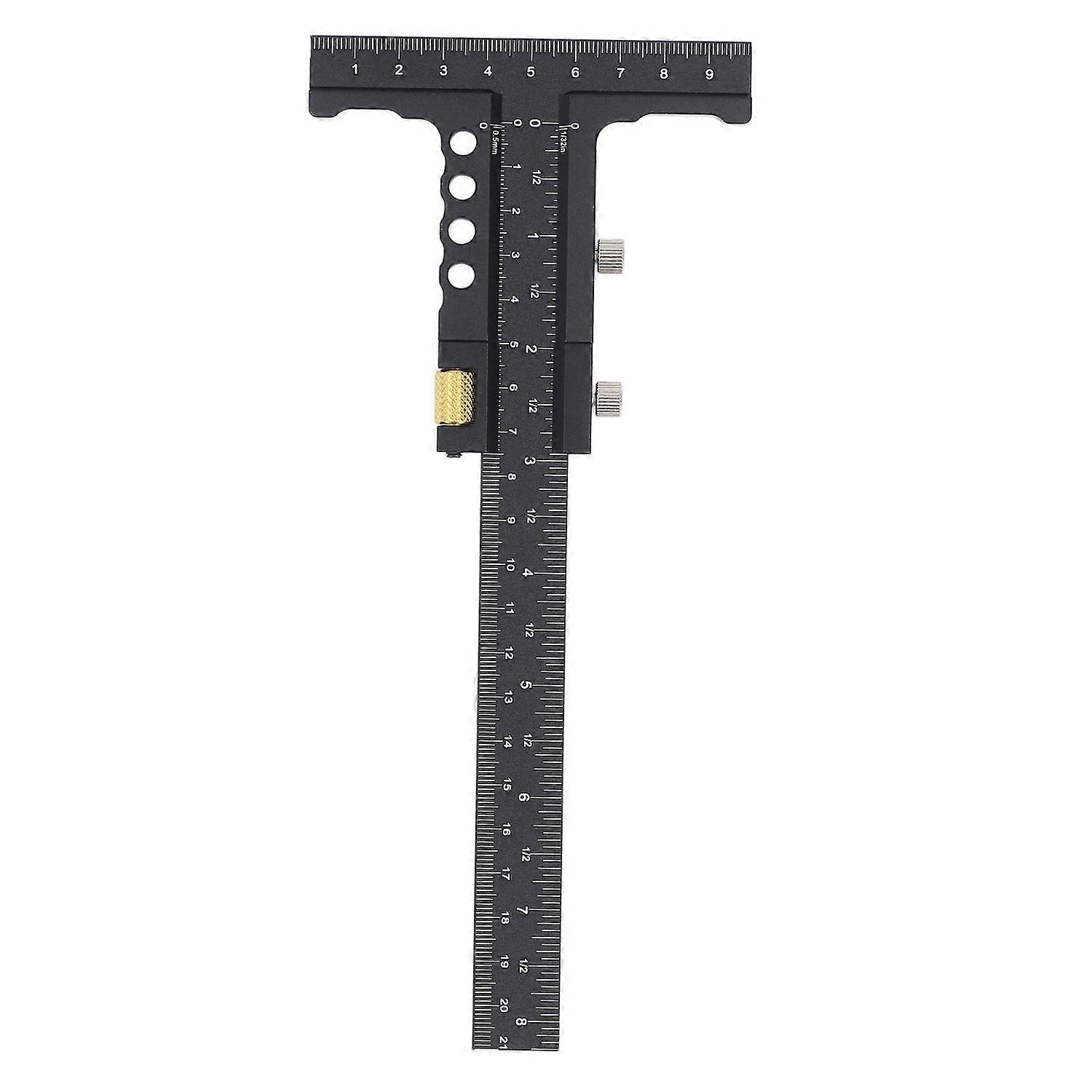 Woodworking Scriber Measuring Tool T Square Ruler Carpentry Multifunctional Aluminum Alloy Marking L