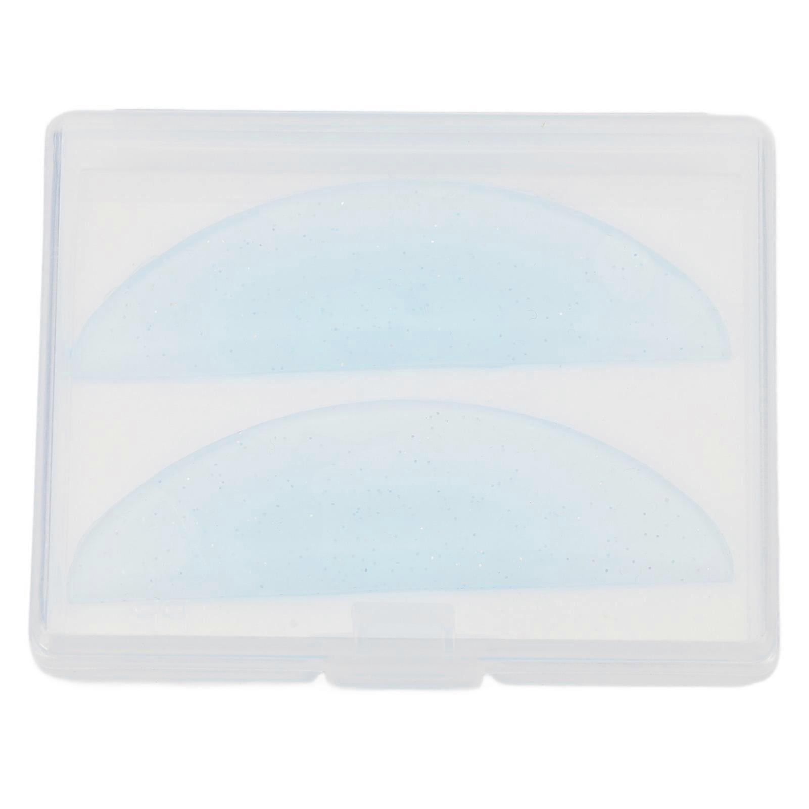 1 Pair Lash Lift Rods Silicone Eyelash Perming Curler Glitter Reusable Soft Reusable Lash Lifting Pads Shields with Storage Box Blue M