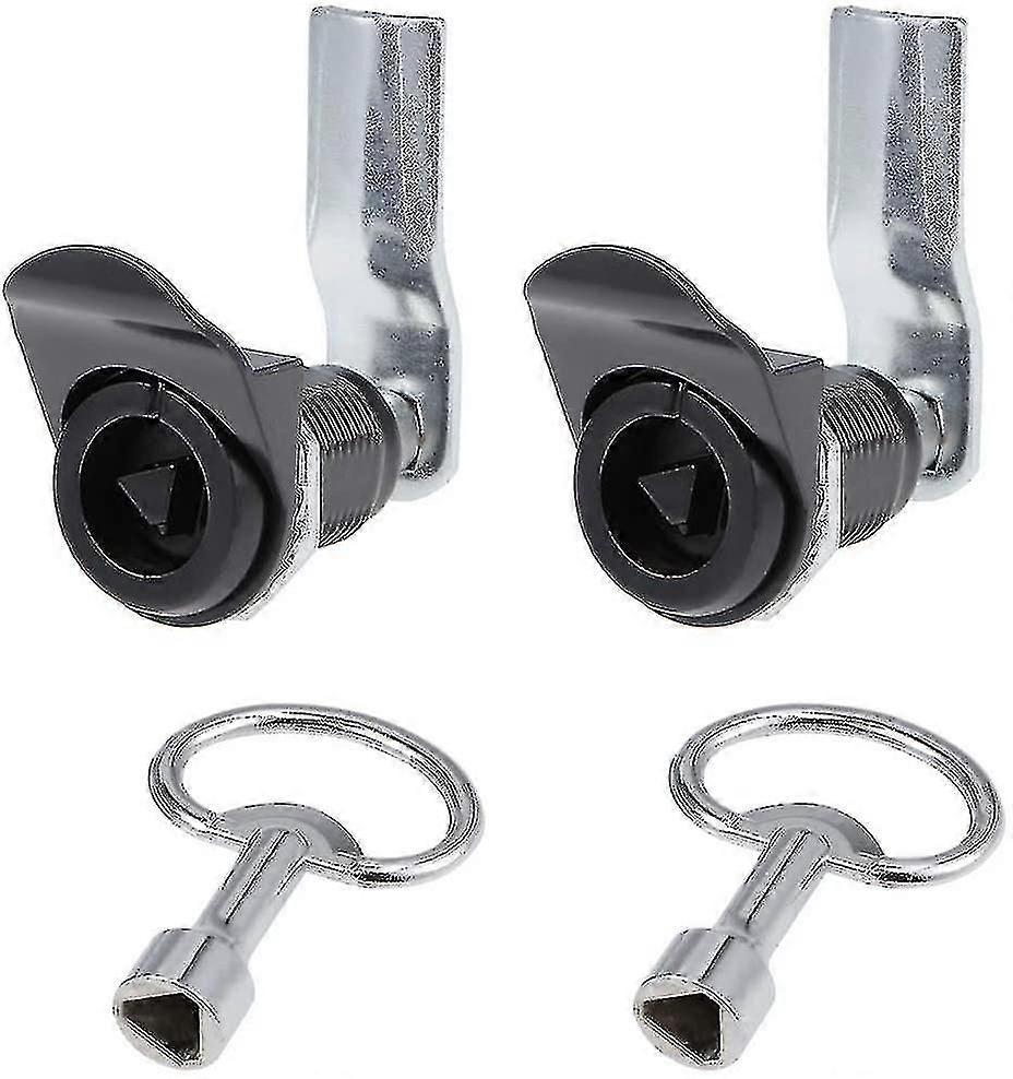 Set Of 2 Cylinder Lock Triangular Cam Lock Lengthened Lock Body Central Cabinet Door Lock Mechanical Door Lock Tongue Lock