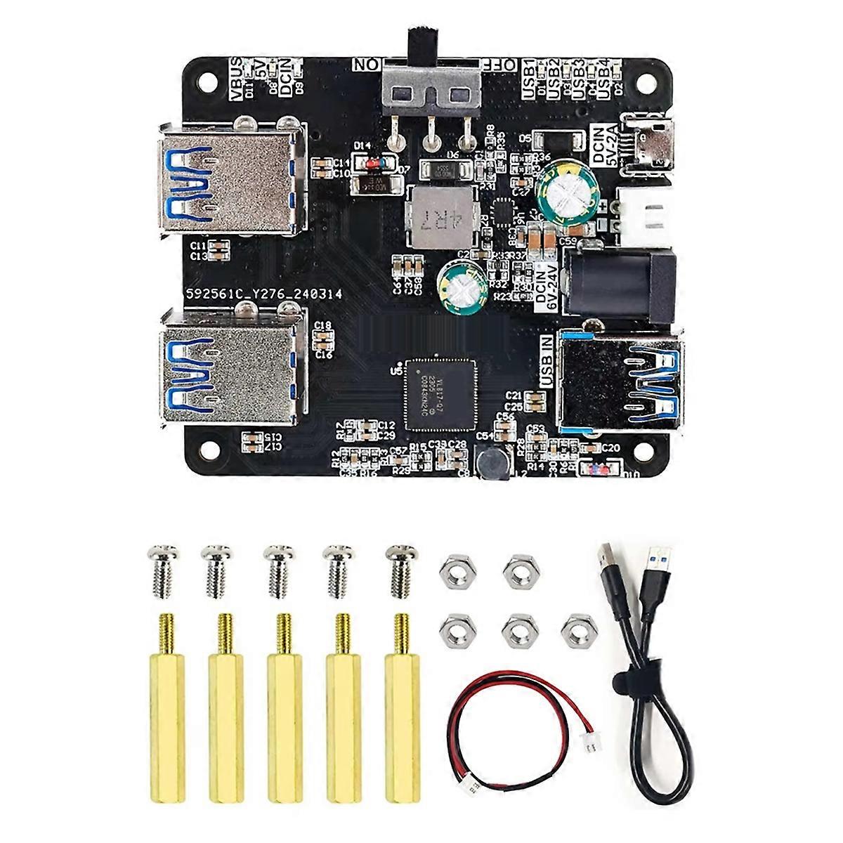 USB Hub 3.0 Multi USB Splitter 4 USB Port with Micro-Charge Power 9-24V Power for 5/4B Ros Robotic