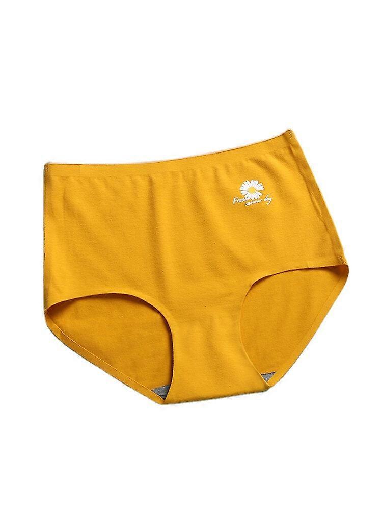 Women's Daisy Print High Waist Seamless Cotton Panties - Breathable & Antibacterial