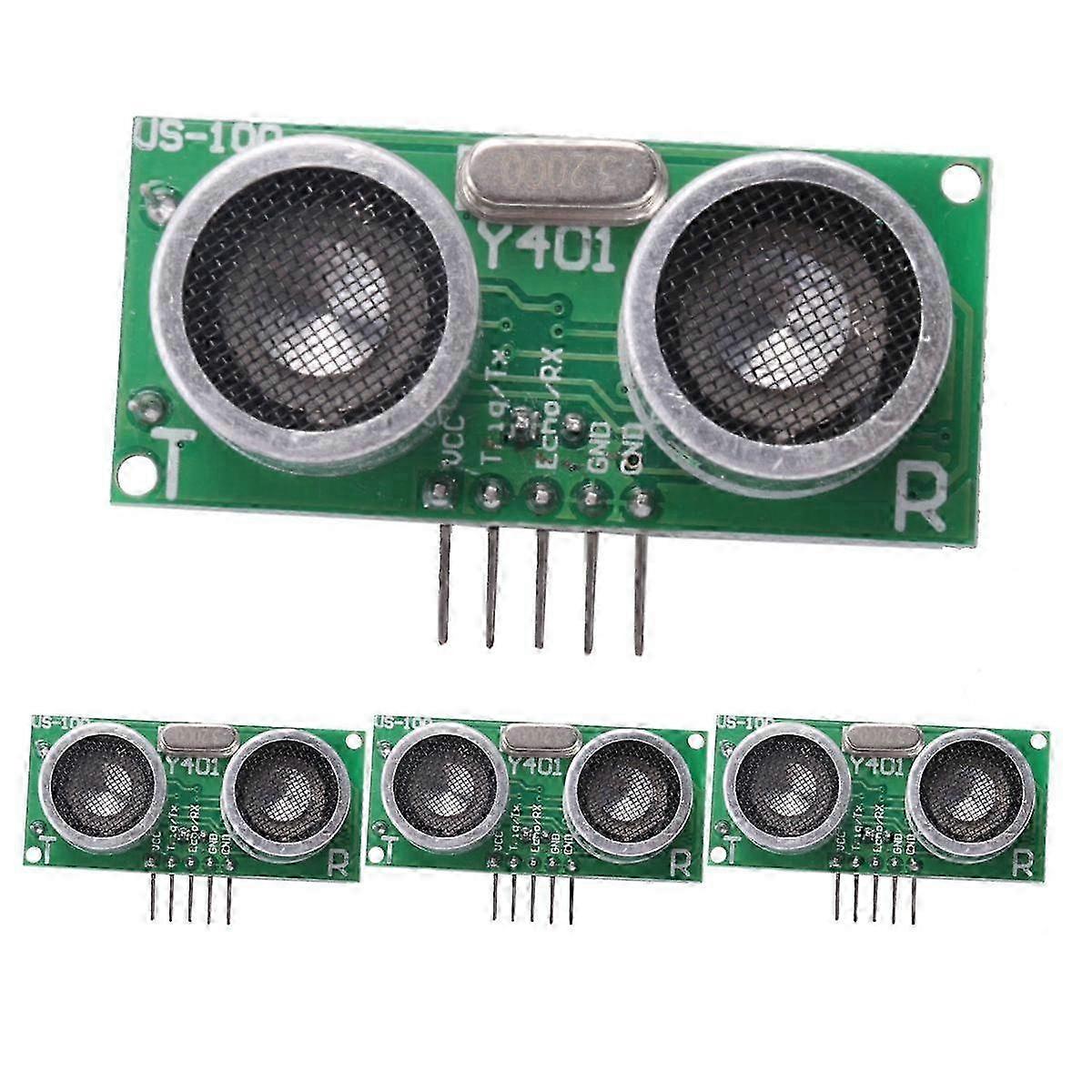 4PCS US-100 Ultrasonic Sensor Module DC 2.4V - 5V with Temperature Compensation Range Distance