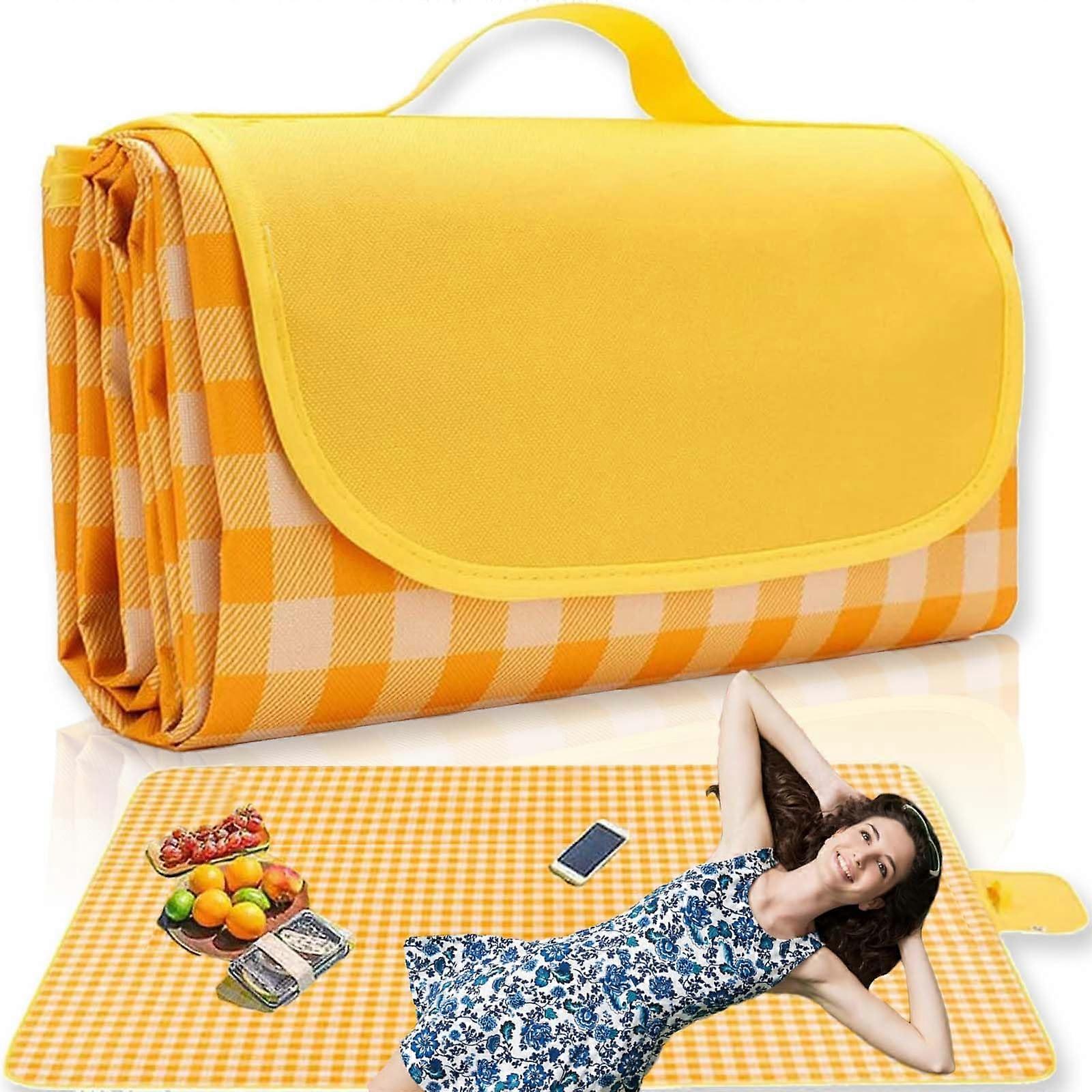 oversized picnic blanket, sand-proof and foldable for camping 80''x80''