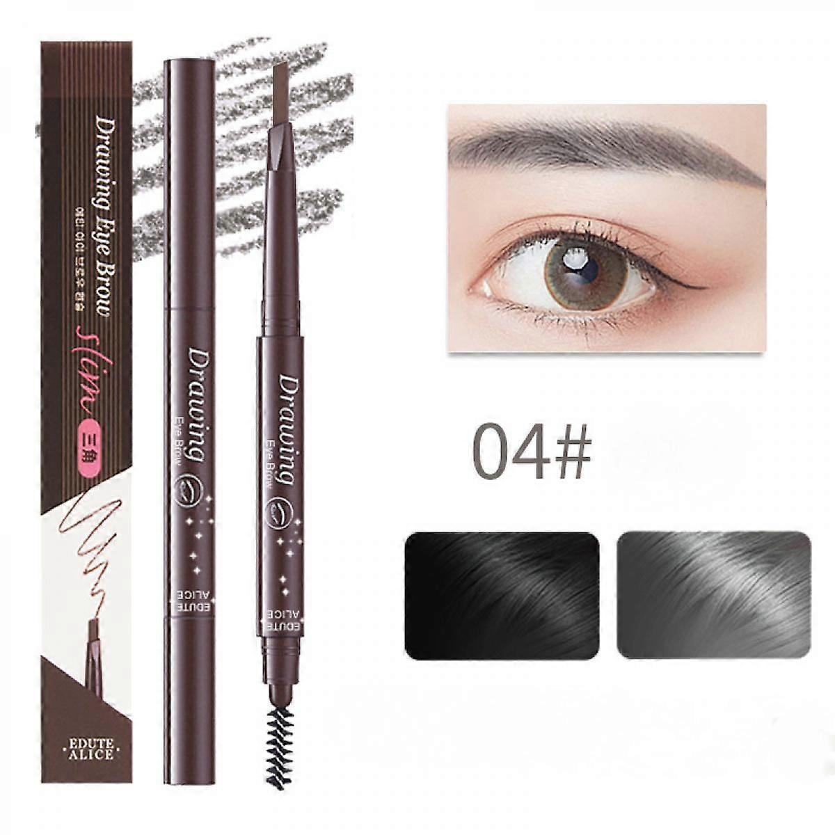 3 Pcs Double-headed 1.5mm Eyebrow Pencil Ultra-fine Triangle Eyebrow Shape,Gray
