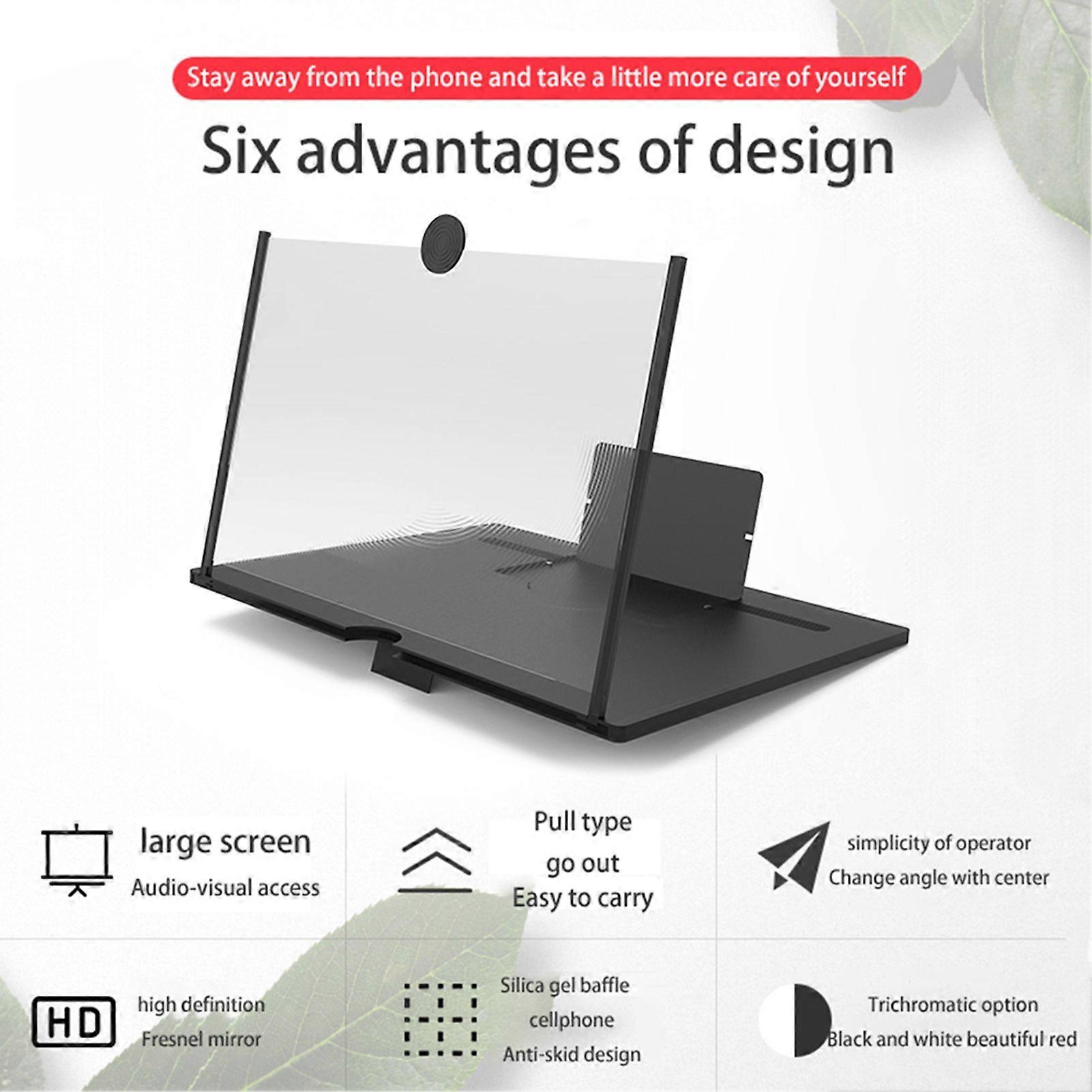 10 Screen Magnifier for Cell Phone - Enlarges The Screen 2-3 Times - Compatible with All Smartphones