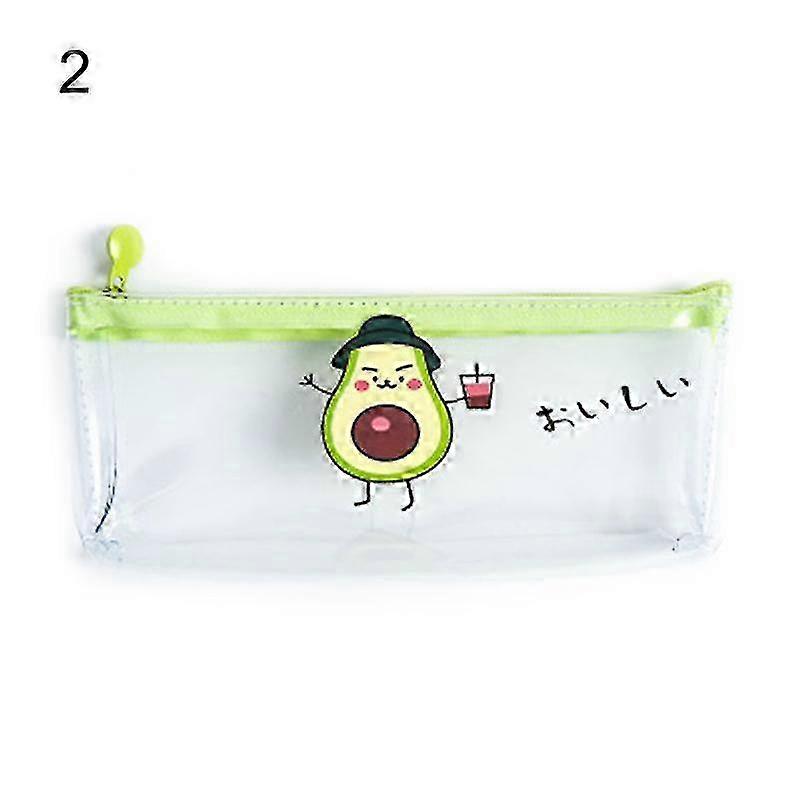 Transparent Avocado Pencil Case for School & Office - Cute Stationery Bag