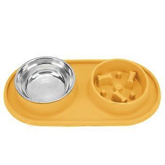 Pet Food and Water Bowls Anti Skid and Removable Double Pet Bowls for Dogs and Cats