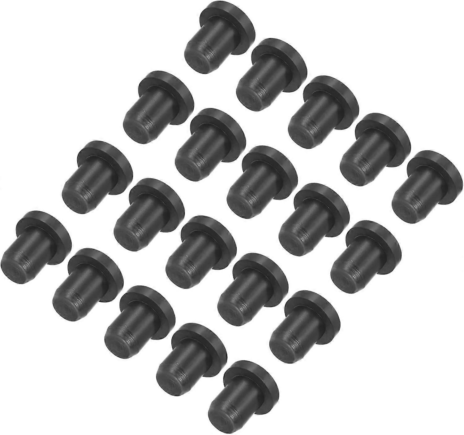 20pcs High Temperature Silicone T Shape Powder Coating Waterproof Plugs - Black - OD: 8.5mm