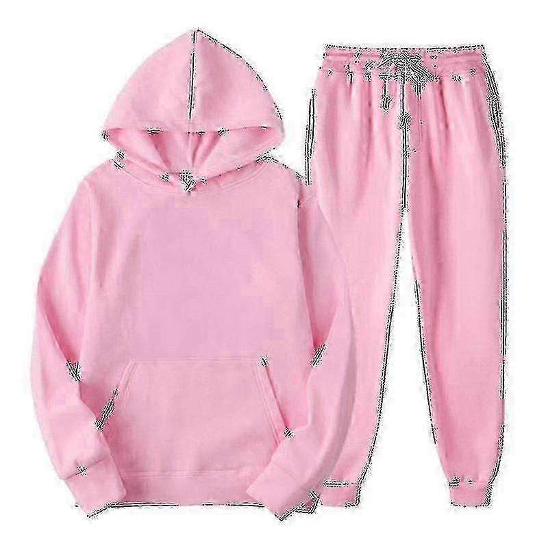 Männer Solid Color Hoodies Jogginganzug Fleece Sport Trainingsanzug Set Kapuze Jogger Sets