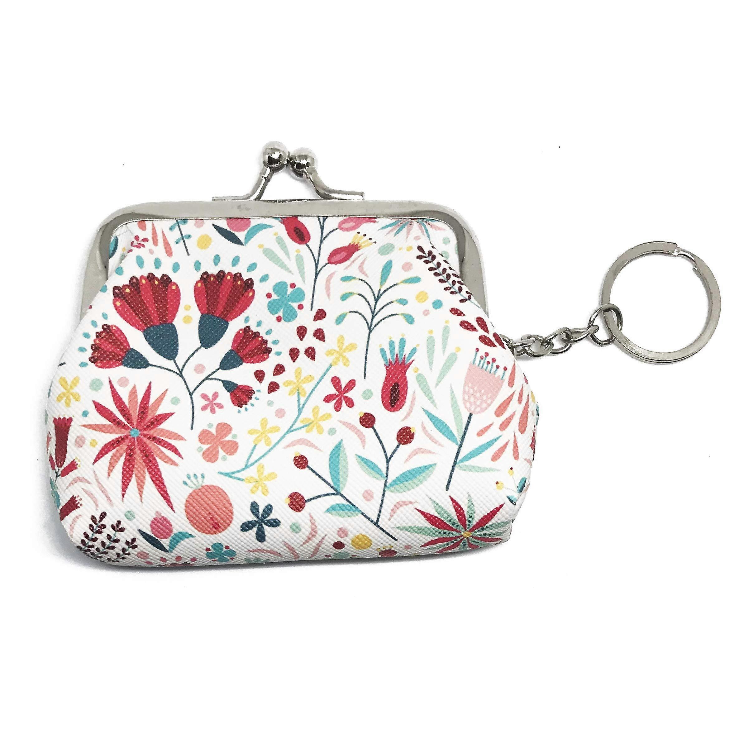 Vintage Red Carnation Kiss Lock Cute Mod Style Shoujo Coin Purse for School