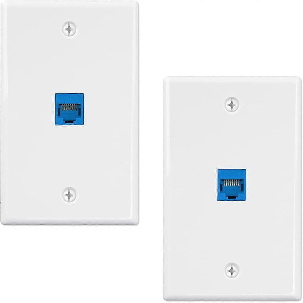 2-حزمة 1 منفذ إيثرنت لوحة الحائط ، RJ45 Cat6 أنثى إلى أنثى لوحات الوجه مقرنة مضمنة ، 1-منفذ