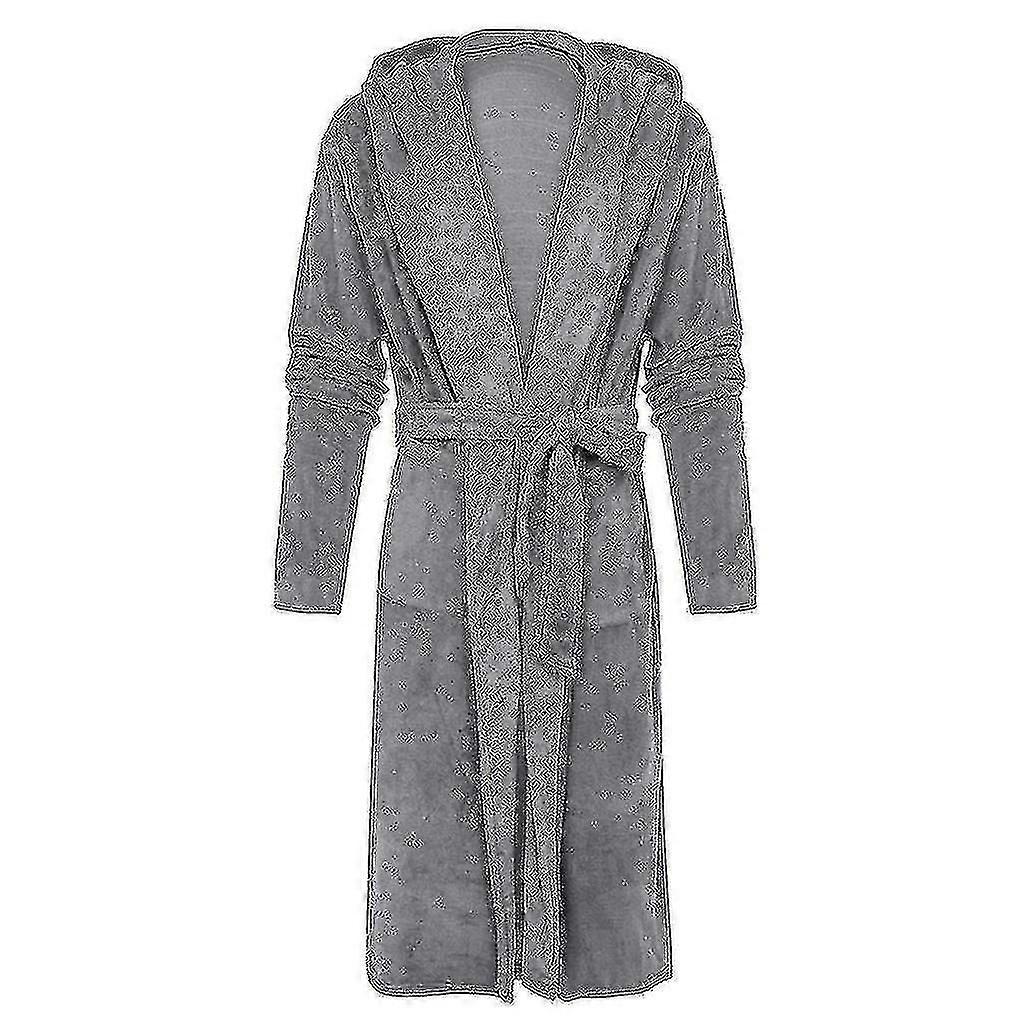 "Men's Bathrobes - Long Hooded Terry Robe For Resort, Spa, And Home XiXi"