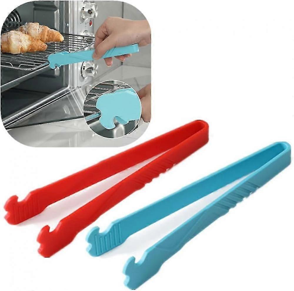 Silicone Oven Rack Push Pull Tool with Pull Clip Prevent Scalding, Pull out Hot Racks Safely, - 2 Pack