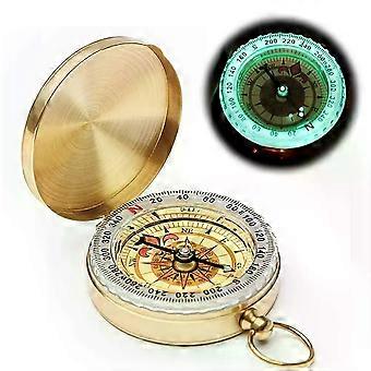Brújula de cobre puro Reloj vintage brújula brújula de bolsillo luminosa para entretenimiento camping senderismo retro flip herramienta al aire libre
