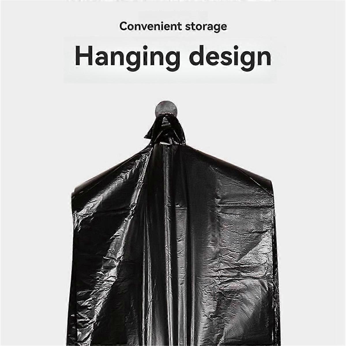 Large Capacity Black Plastic Garbage Bags 100pcs -with Handles