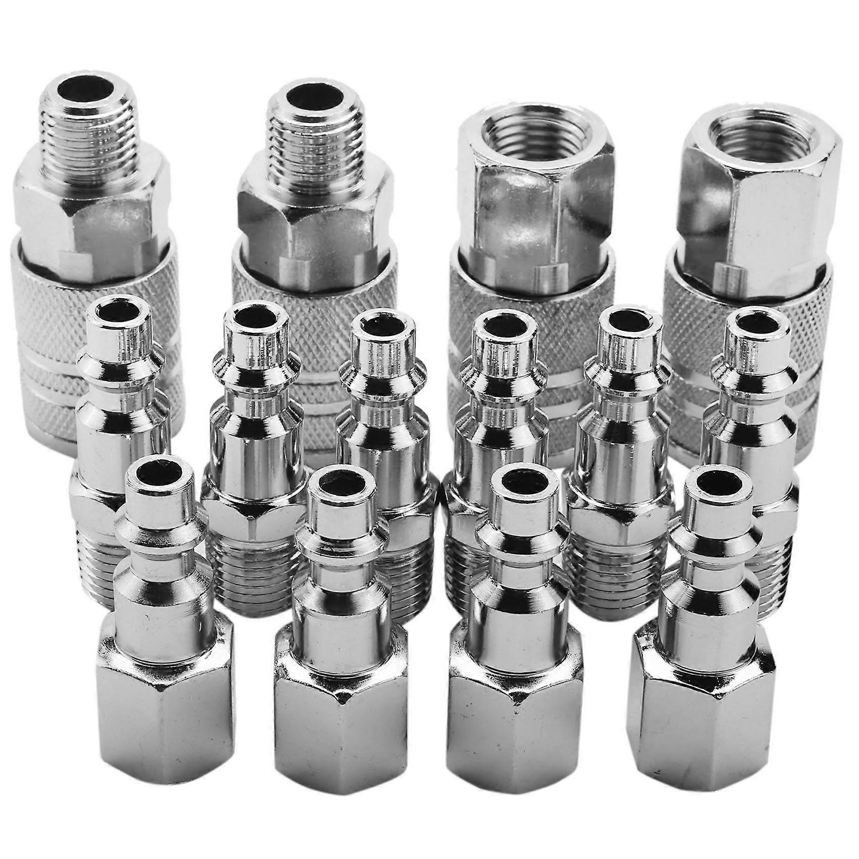 14pcs Air Line Hose Compressor Fitting 1/4 Inch Connectors Set