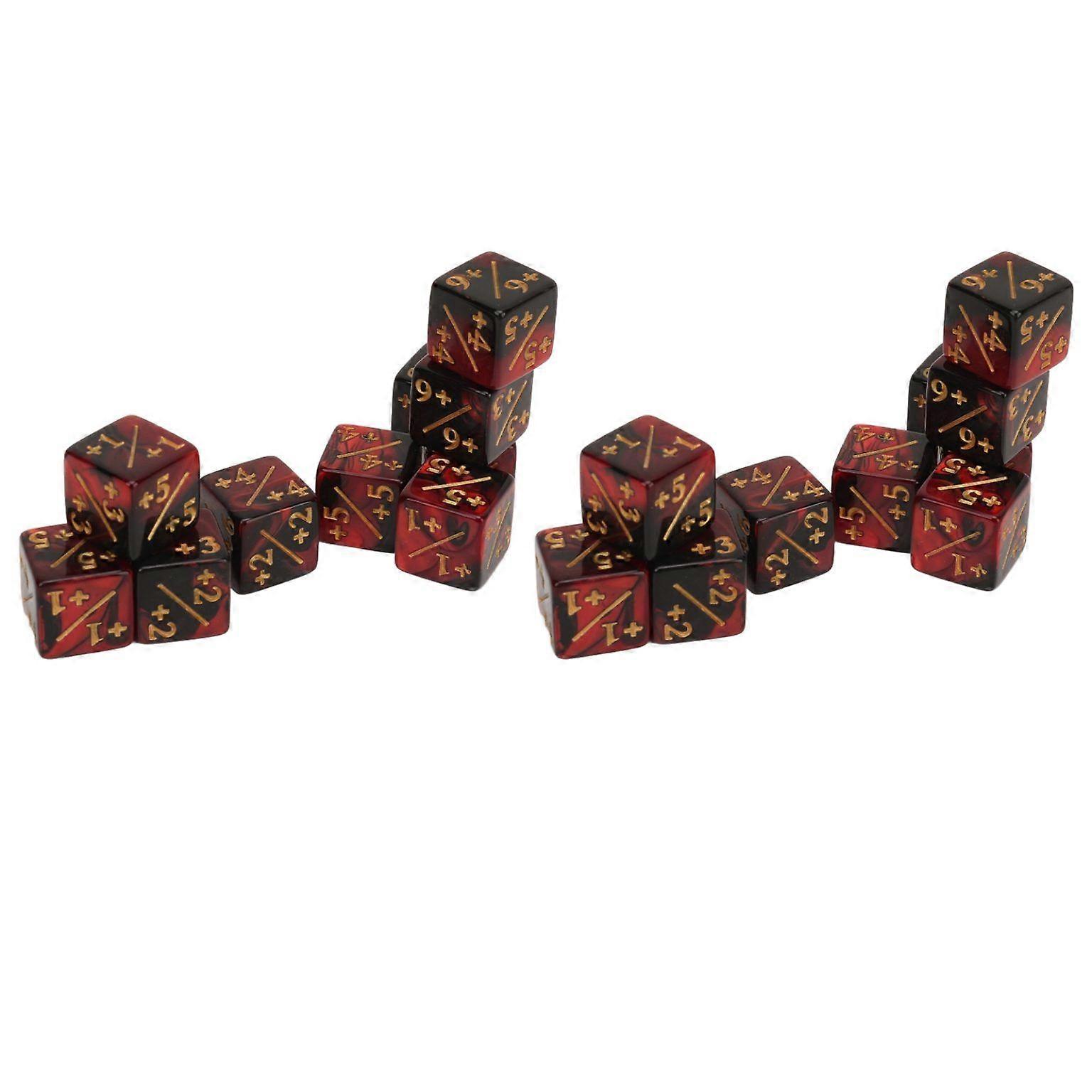 20PCS 6-Sided Plastic Dice Set for Kids - Number & Math Symbol Dice (16MM)